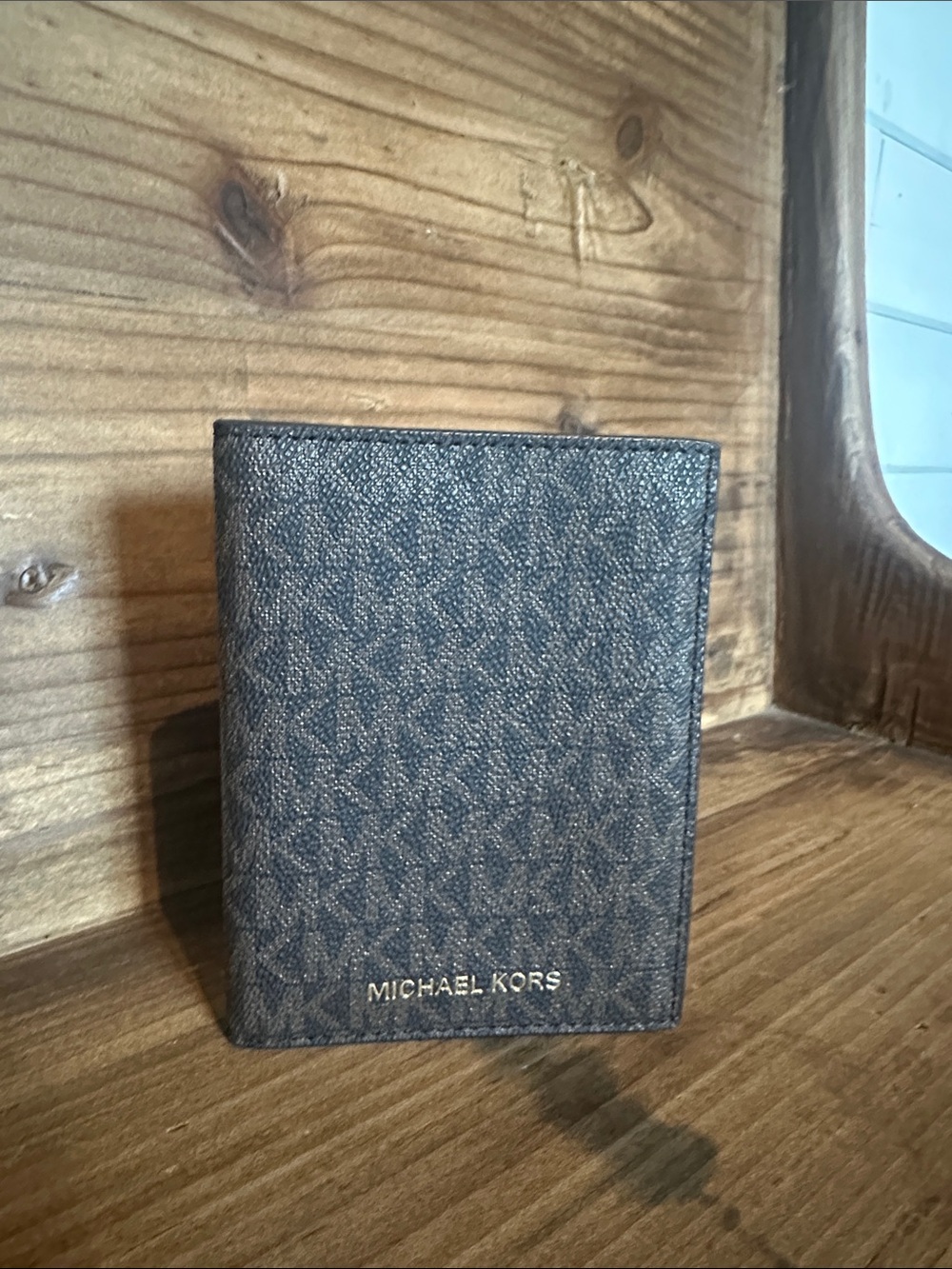 Michael Kors Men's Card Holder Wallet in Dark Brown Monogram